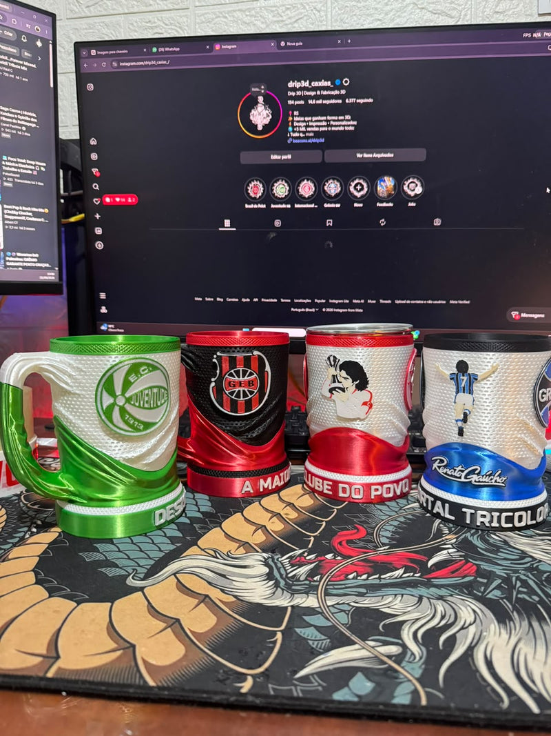 Copo Personalizado Equipes + Chaveiro DRIP3D